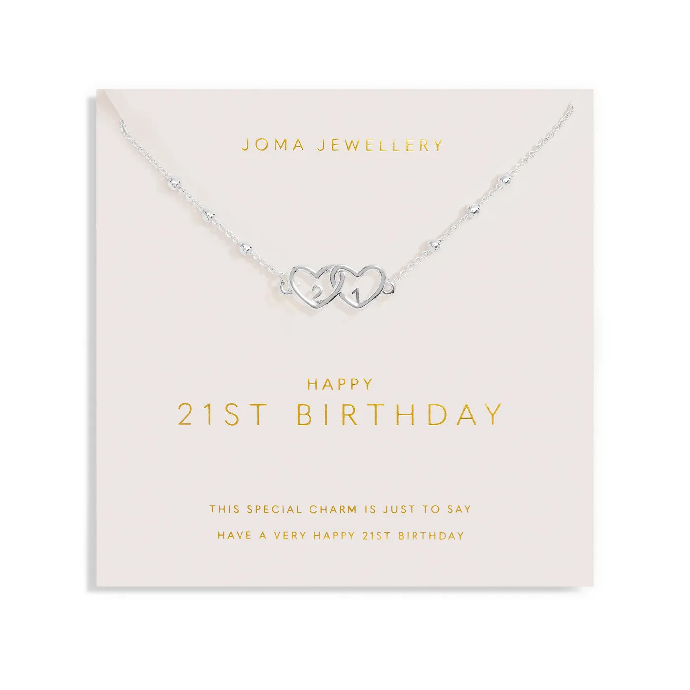 Forever Yours Happy 21st Birthday Silver Plated Necklace 7493