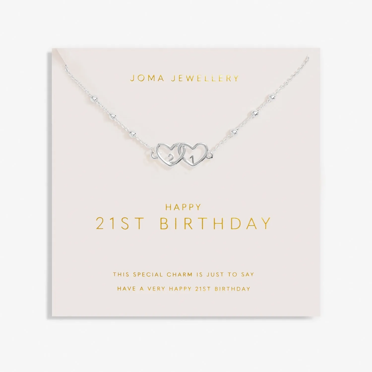 Forever Yours Happy 21st Birthday Silver Plated Necklace 7493
