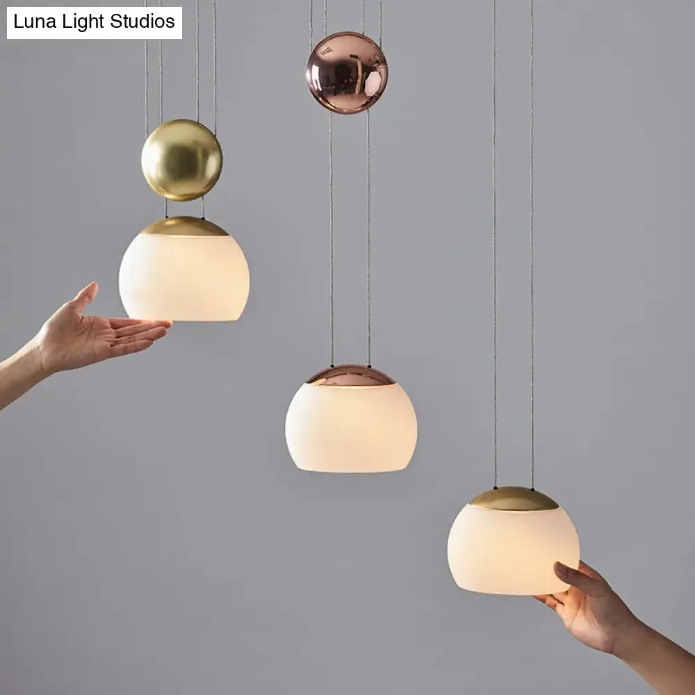 Frosted Glass Pendant Light Kit - Postmodern Rose Gold/Gold Ceiling Hang Light