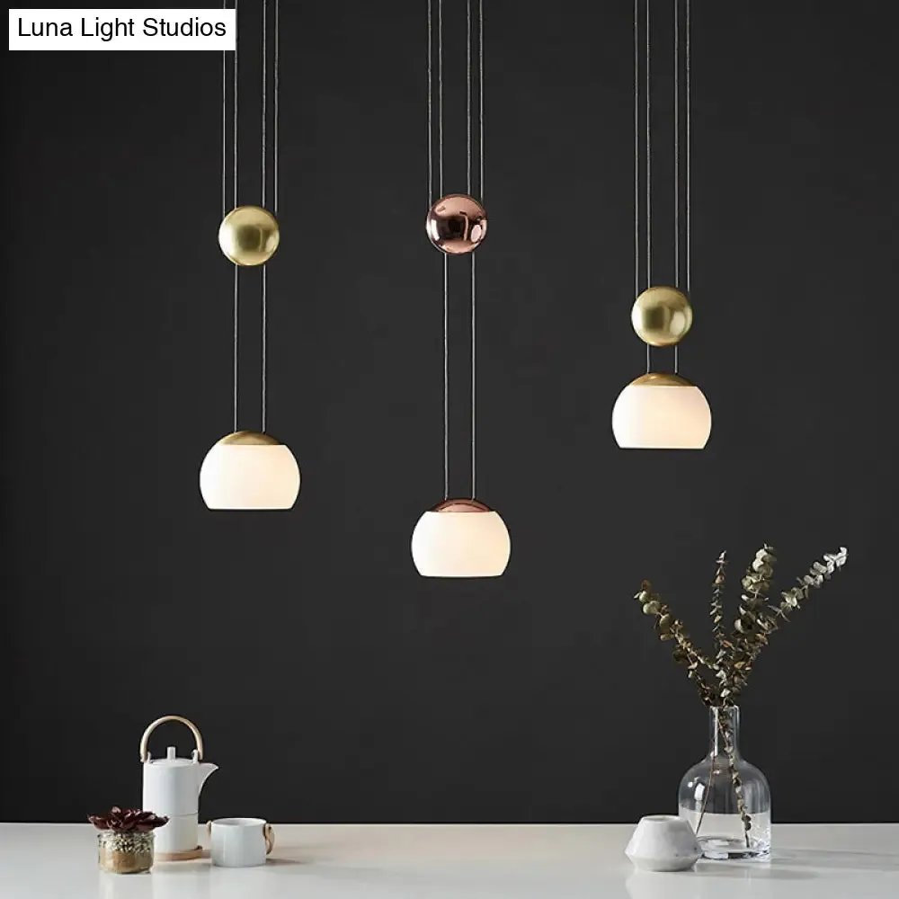 Frosted Glass Pendant Light Kit - Postmodern Rose Gold/Gold Ceiling Hang Light