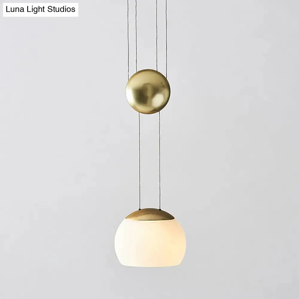 Frosted Glass Pendant Light Kit - Postmodern Rose Gold/Gold Ceiling Hang Light