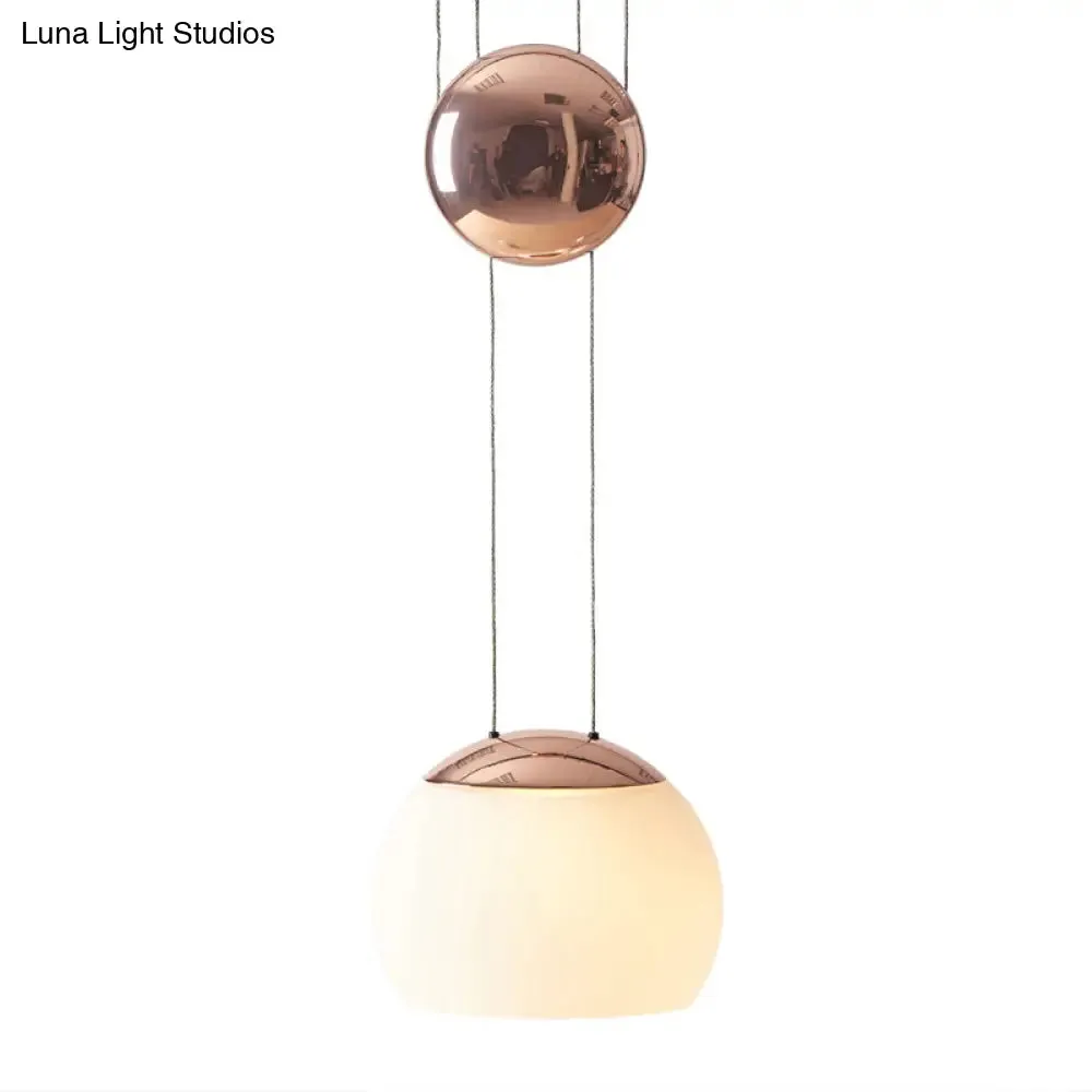 Frosted Glass Pendant Light Kit - Postmodern Rose Gold/Gold Ceiling Hang Light
