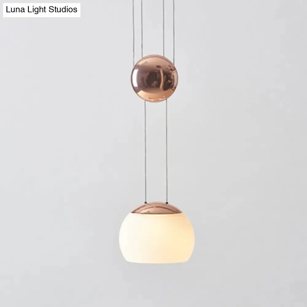 Frosted Glass Pendant Light Kit - Postmodern Rose Gold/Gold Ceiling Hang Light