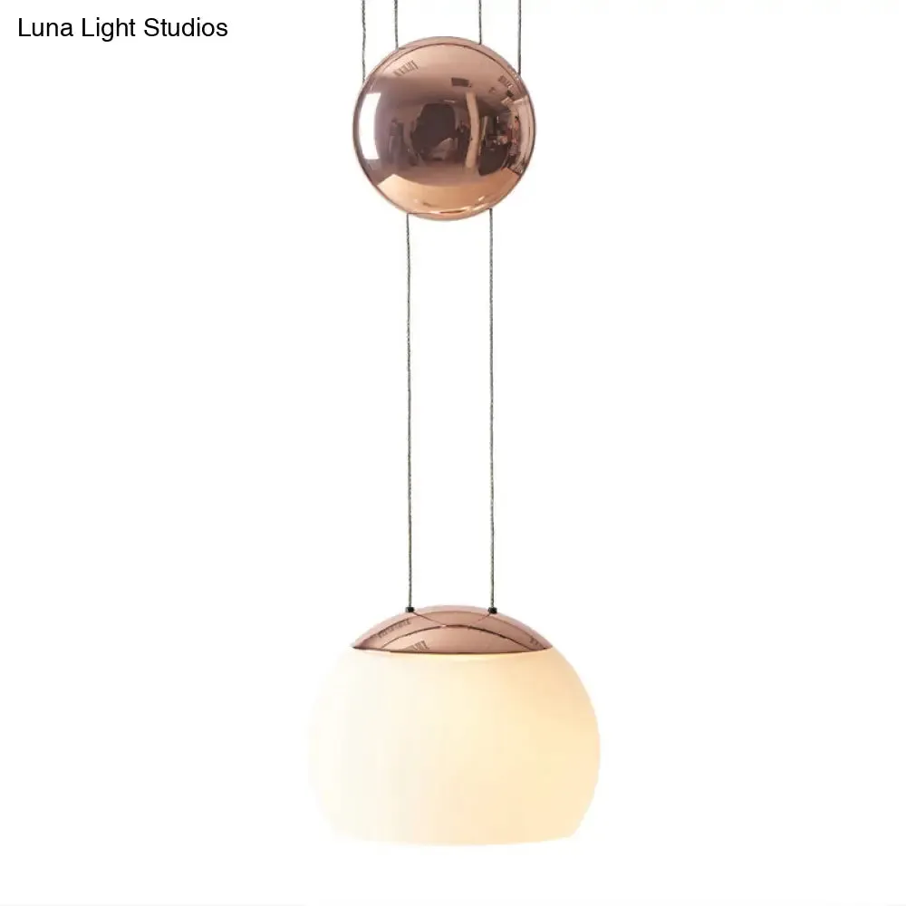 Frosted Glass Pendant Light Kit - Postmodern Rose Gold/Gold Ceiling Hang Light