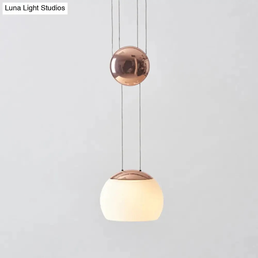 Frosted Glass Pendant Light Kit - Postmodern Rose Gold/Gold Ceiling Hang Light