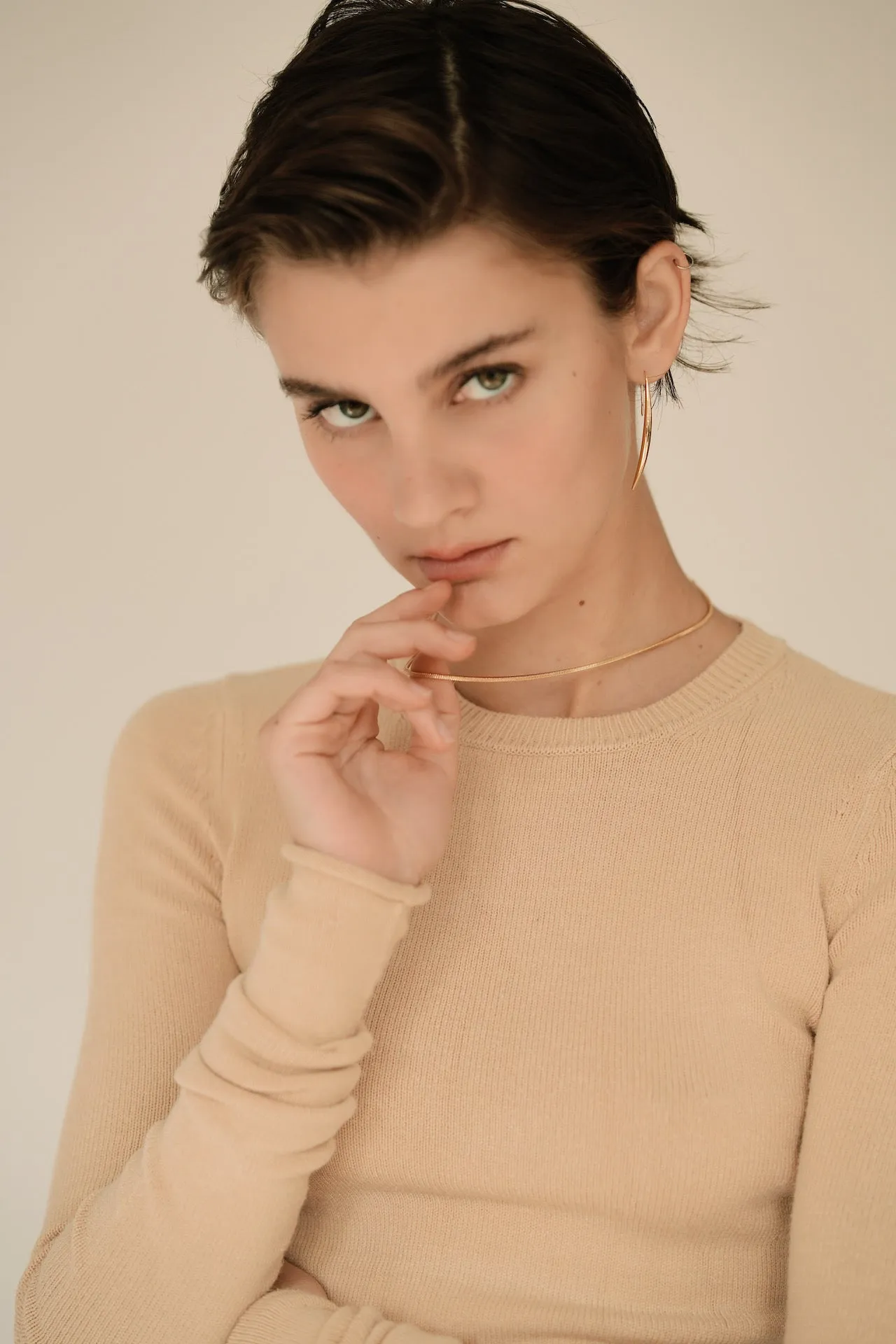 Gold Linear Drop Earrings