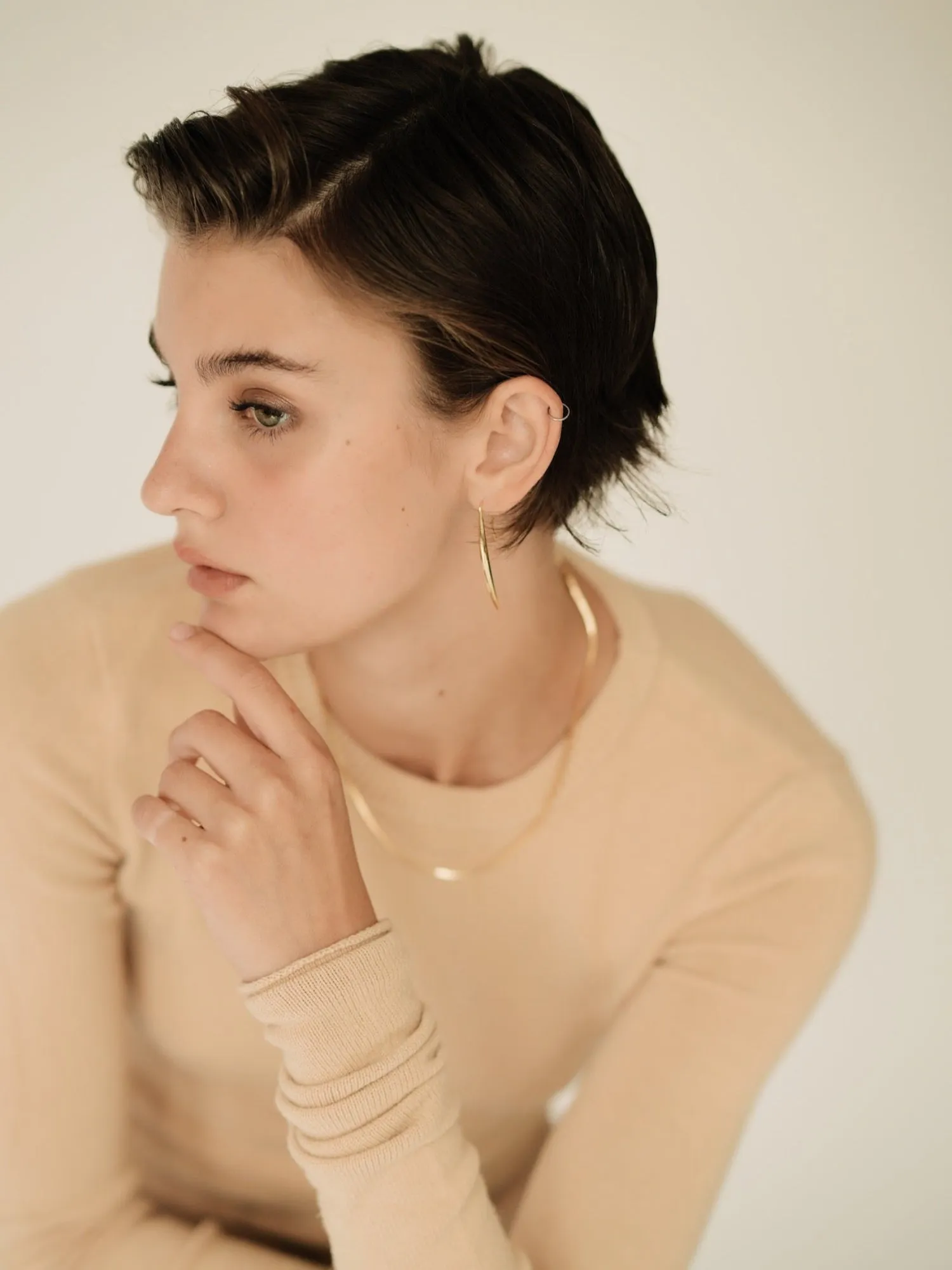Gold Linear Drop Earrings