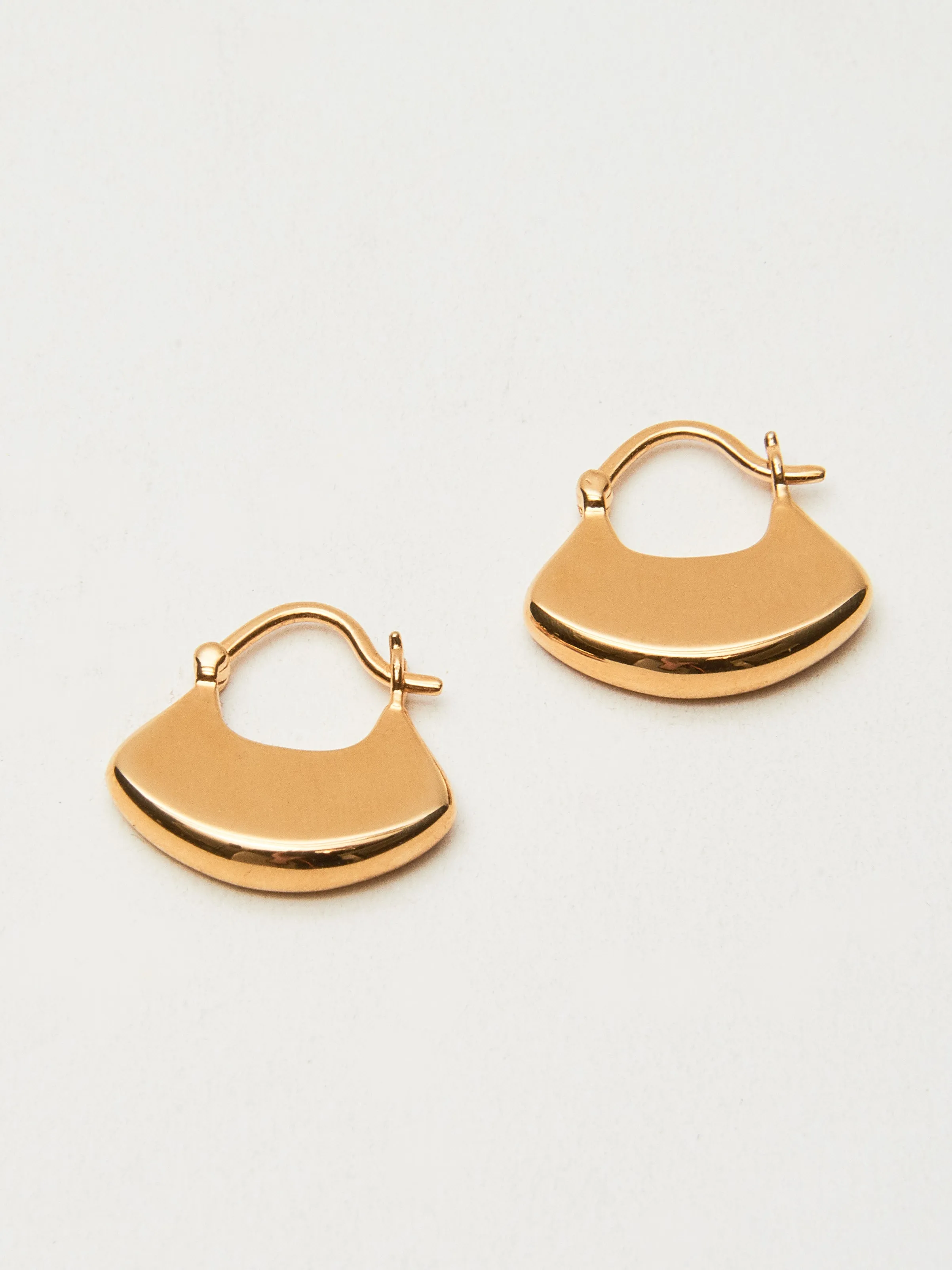 Gold Medium Gingko Hoops