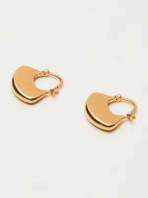 Gold Medium Gingko Hoops