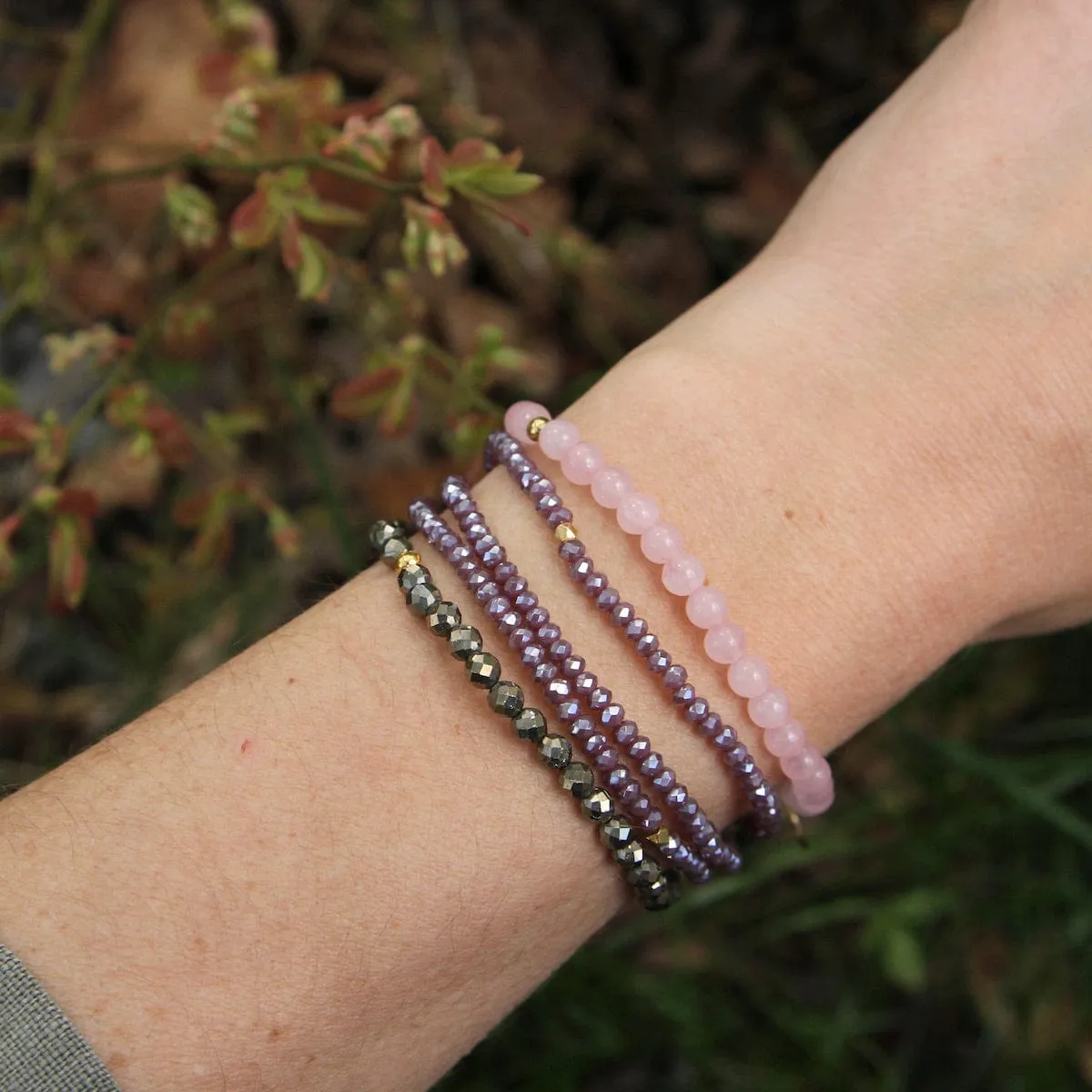 Granddaughter - Stretchy Rose Quartz Bracelet