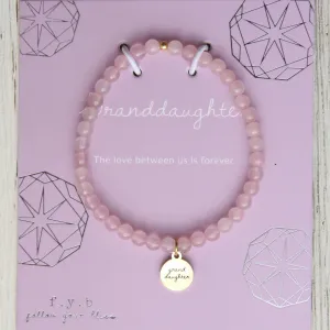 Granddaughter - Stretchy Rose Quartz Bracelet