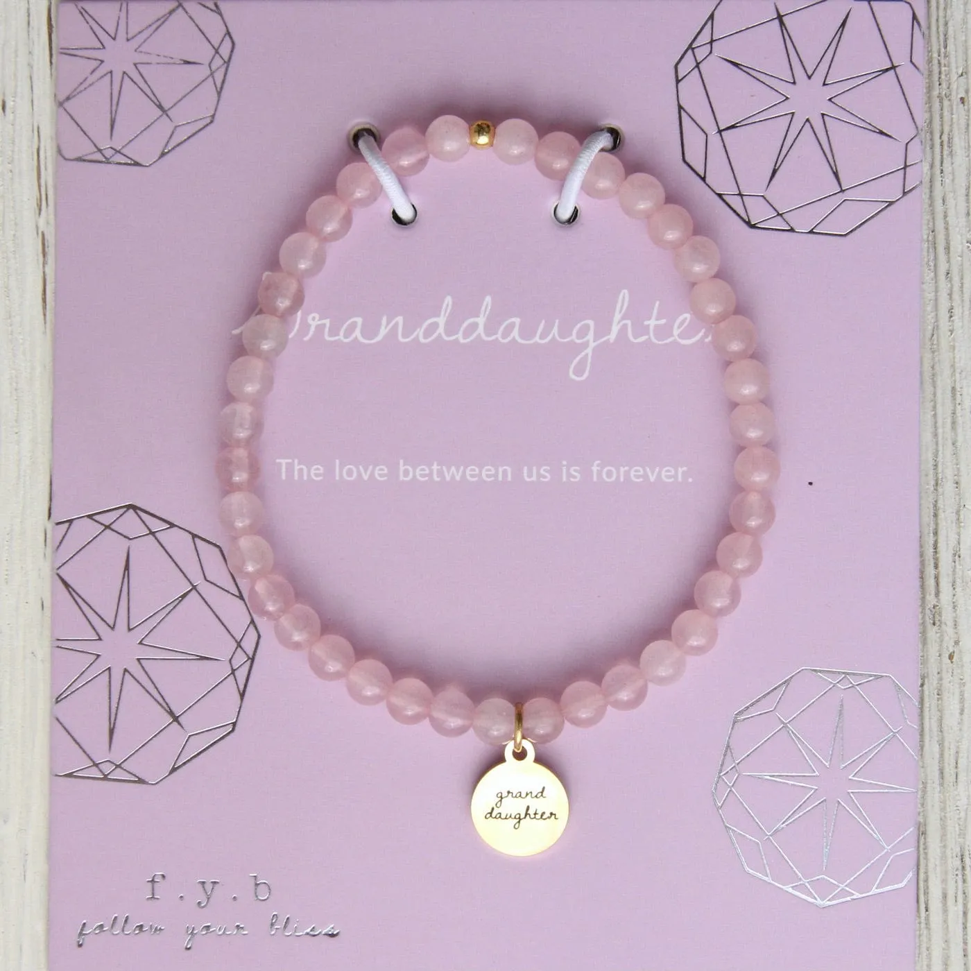 Granddaughter - Stretchy Rose Quartz Bracelet