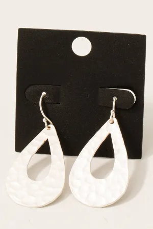 Hammered Thick Teardrop Earrings (Assorted Colors)