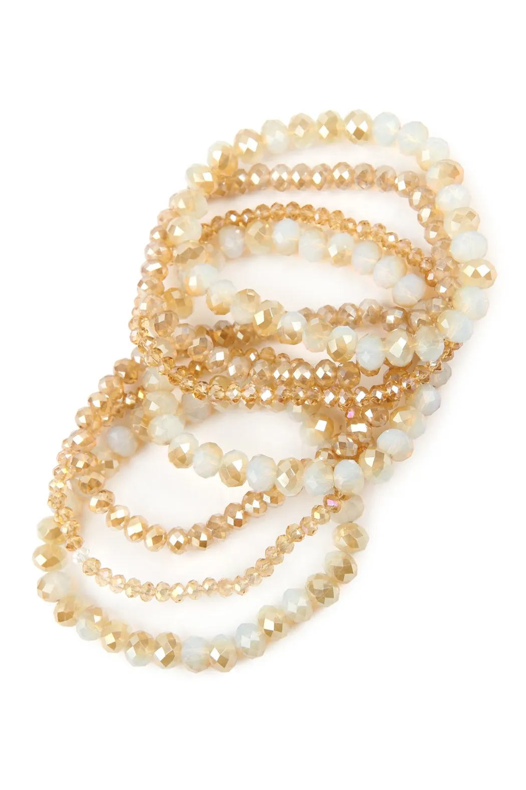 Hdb2750 - Seven Lines Glass Beads Stretch Bracelet