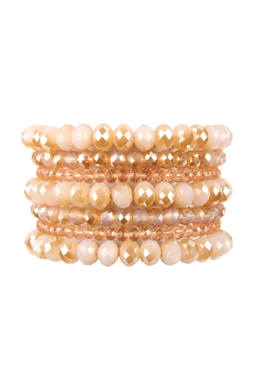 Hdb2750 - Seven Lines Glass Beads Stretch Bracelet