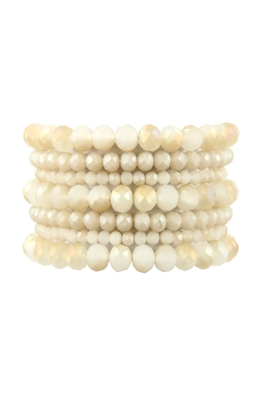 Hdb2750 - Seven Lines Glass Beads Stretch Bracelet