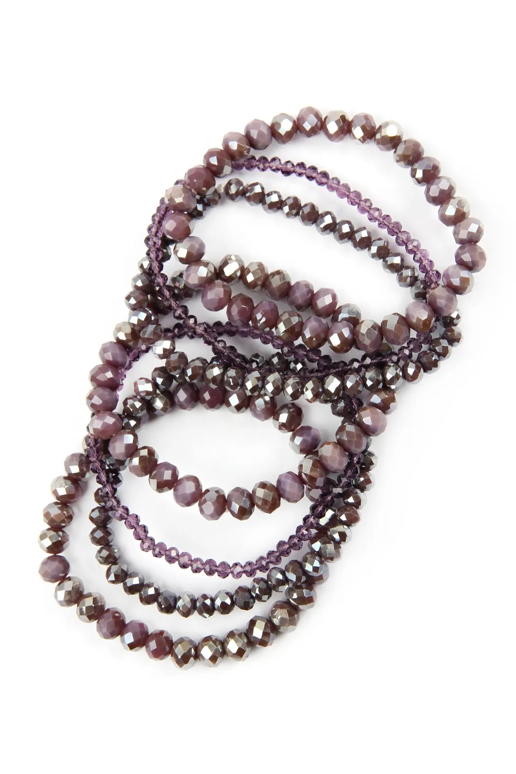 Hdb2750 - Seven Lines Glass Beads Stretch Bracelet
