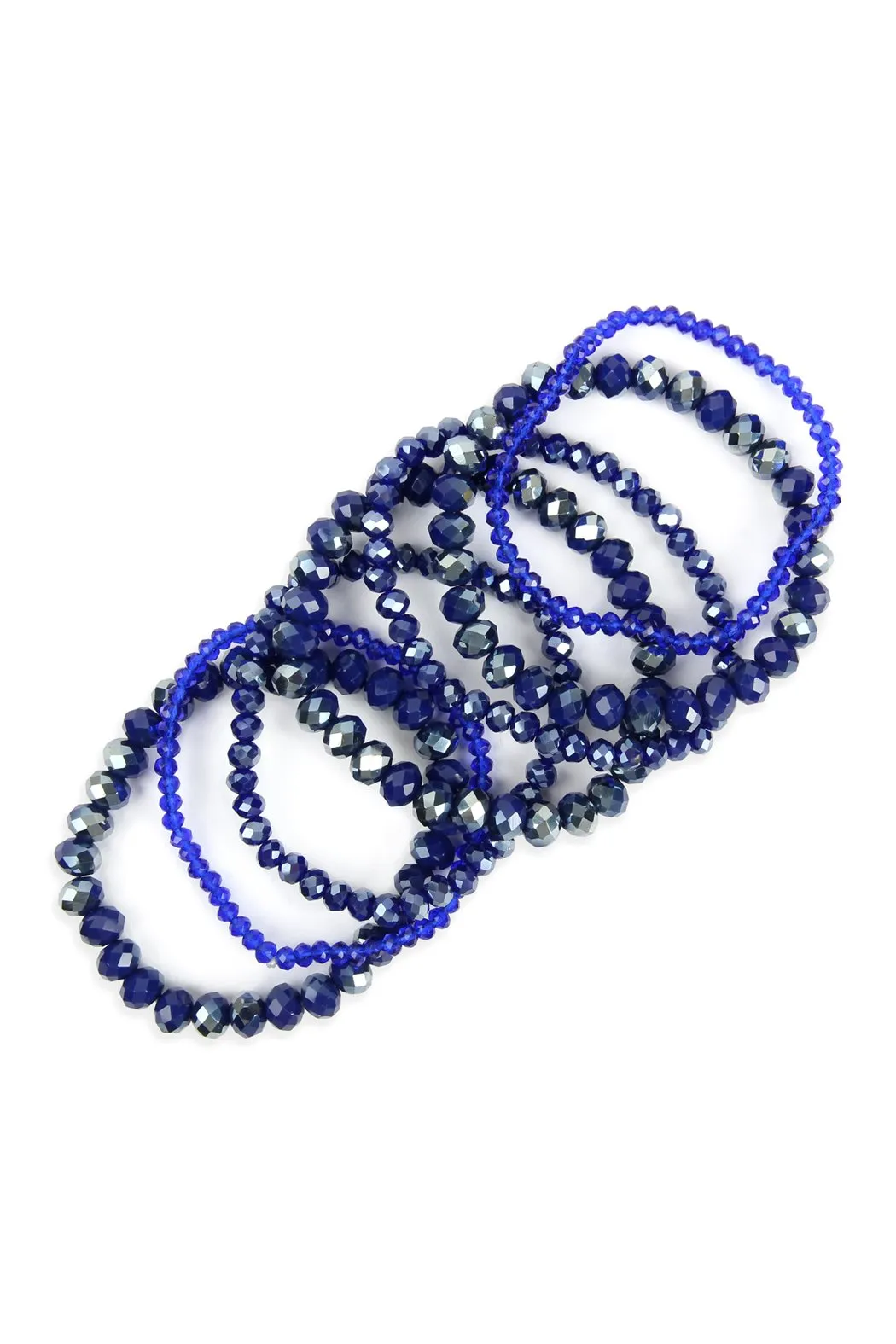 Hdb2750 - Seven Lines Glass Beads Stretch Bracelet