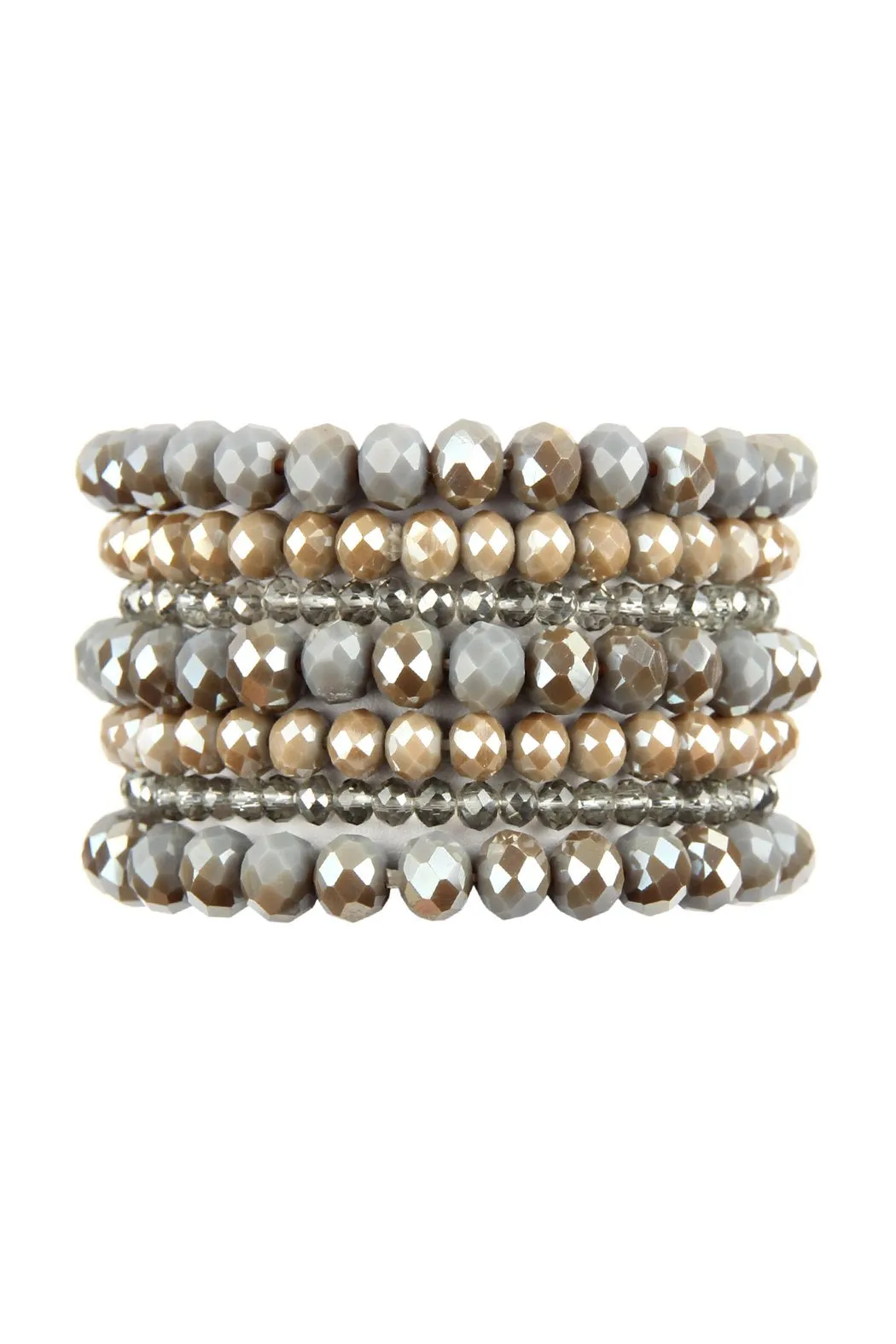 Hdb2750 - Seven Lines Glass Beads Stretch Bracelet