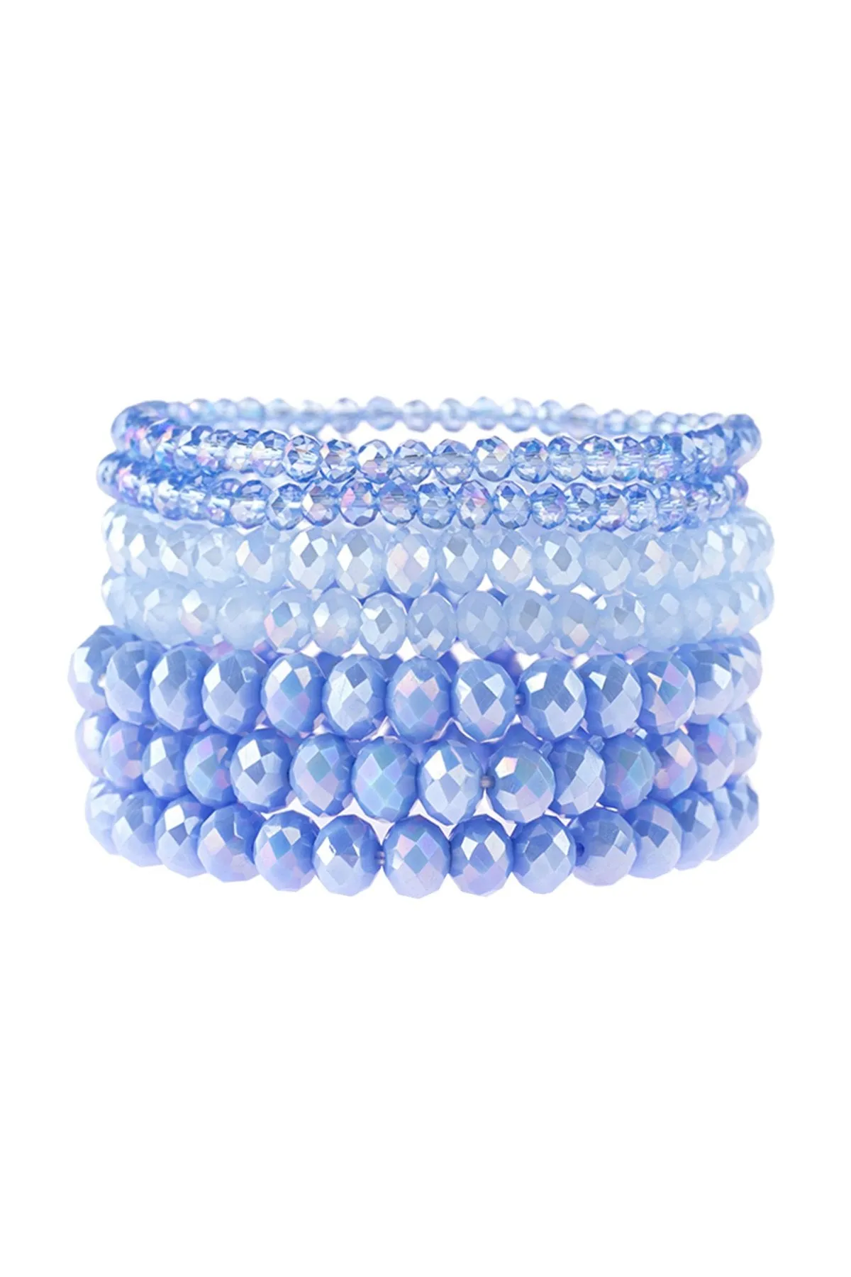 Hdb2750 - Seven Lines Glass Beads Stretch Bracelet