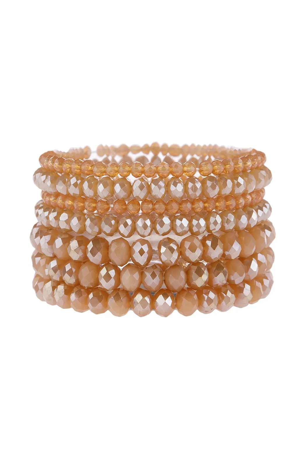 Hdb2750 - Seven Lines Glass Beads Stretch Bracelet