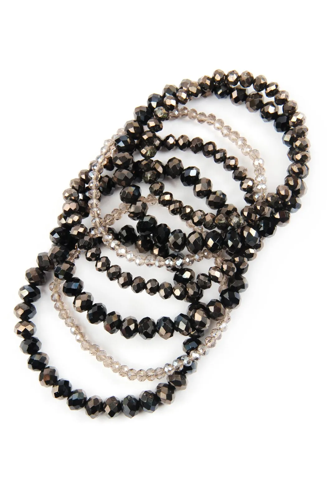 Hdb2750 - Seven Lines Glass Beads Stretch Bracelet