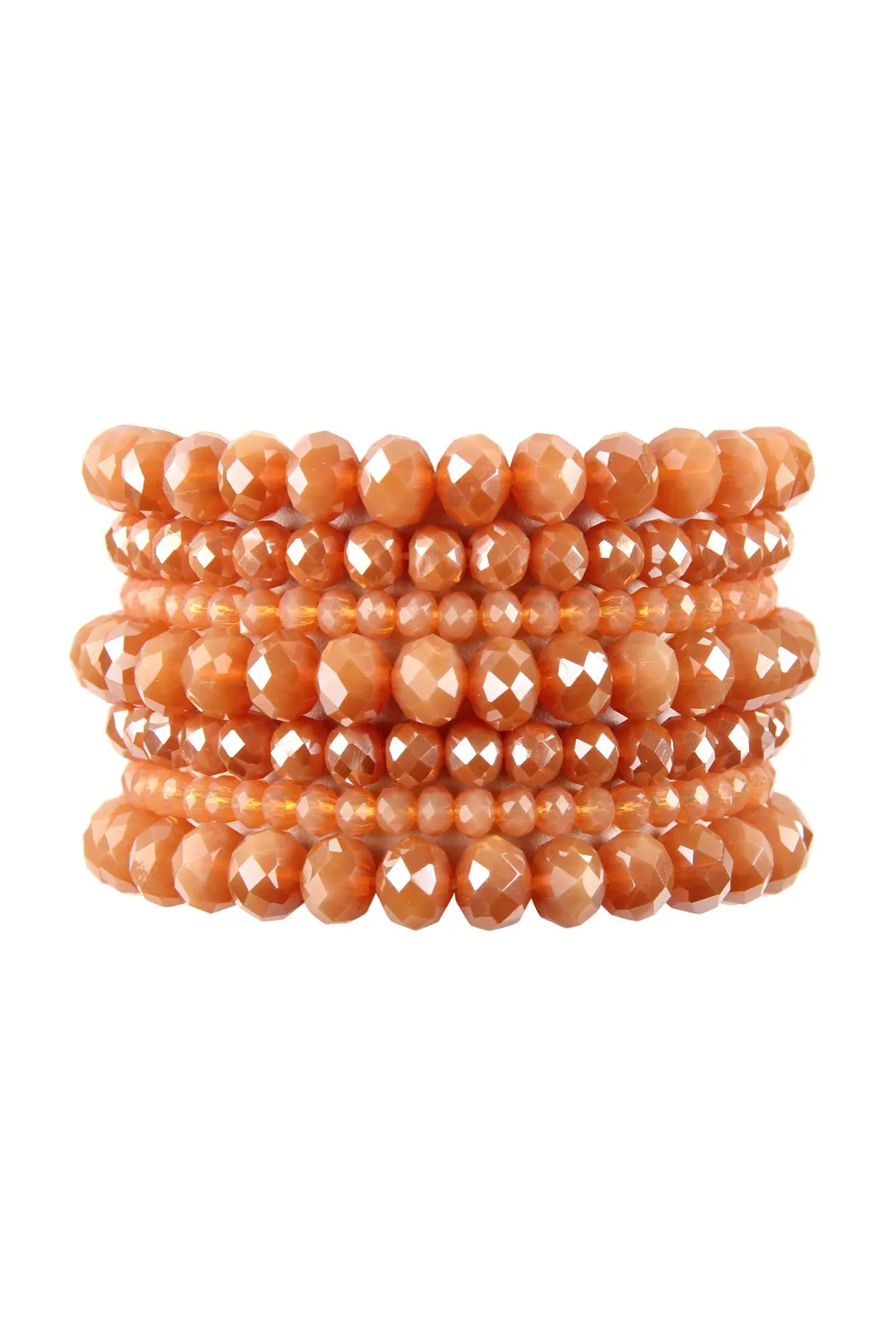Hdb2750 - Seven Lines Glass Beads Stretch Bracelet