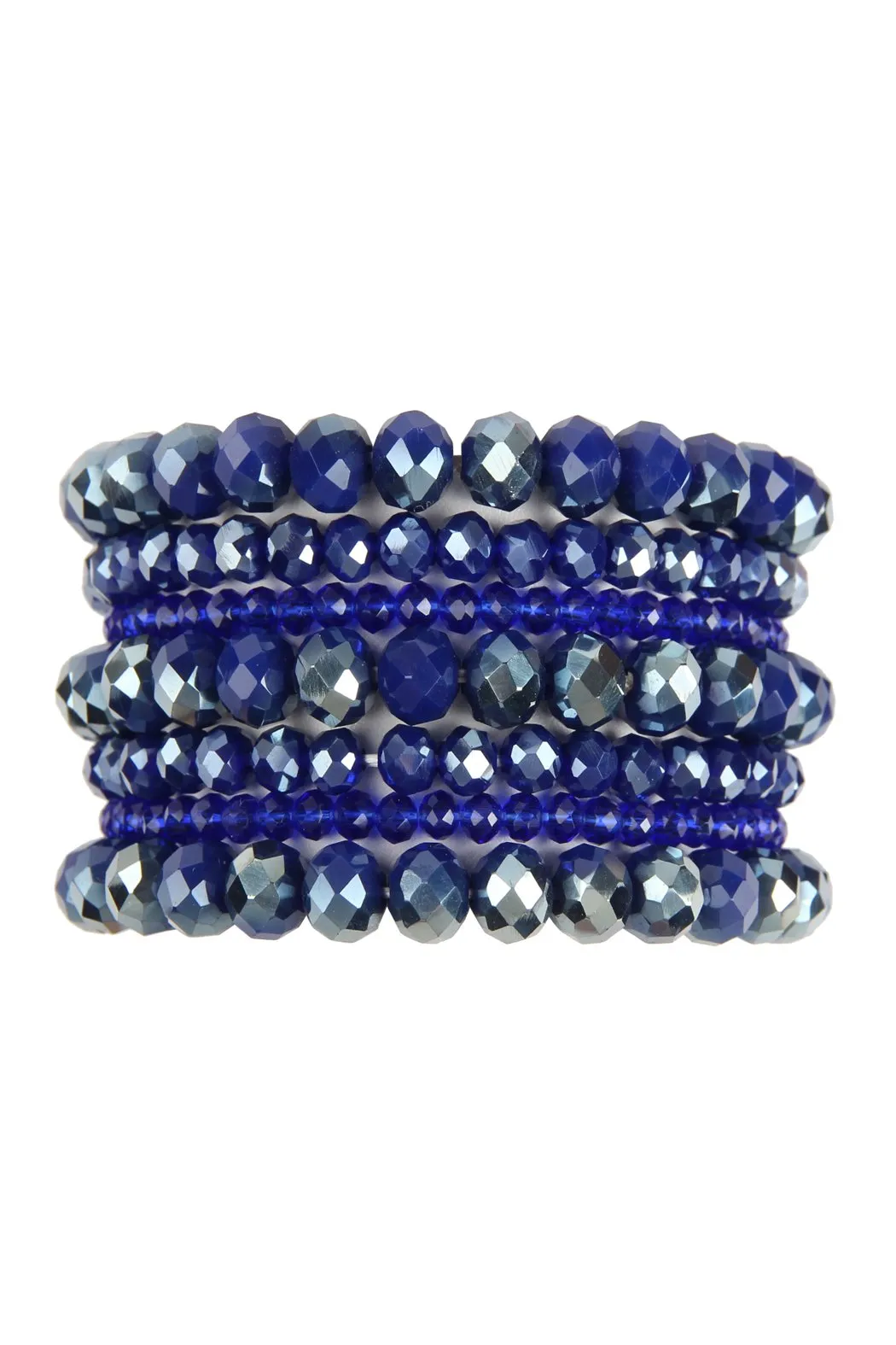 Hdb2750 - Seven Lines Glass Beads Stretch Bracelet