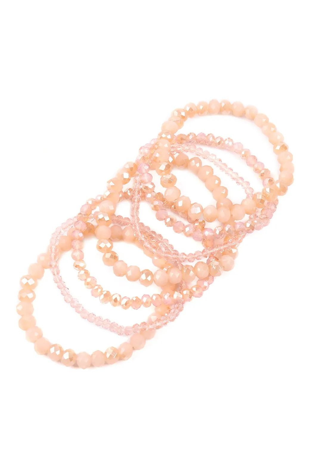Hdb2750 - Seven Lines Glass Beads Stretch Bracelet
