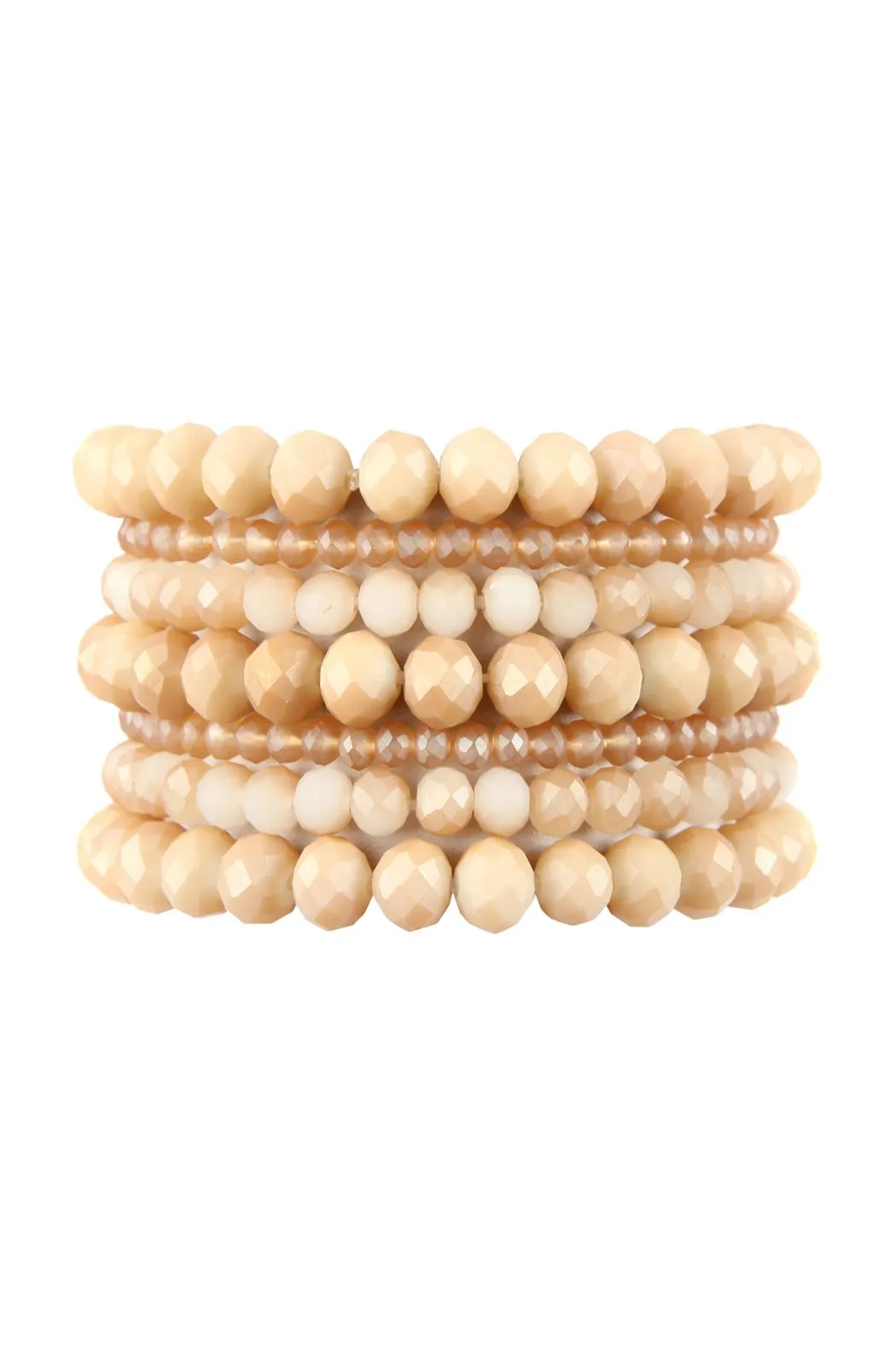 Hdb2750 - Seven Lines Glass Beads Stretch Bracelet