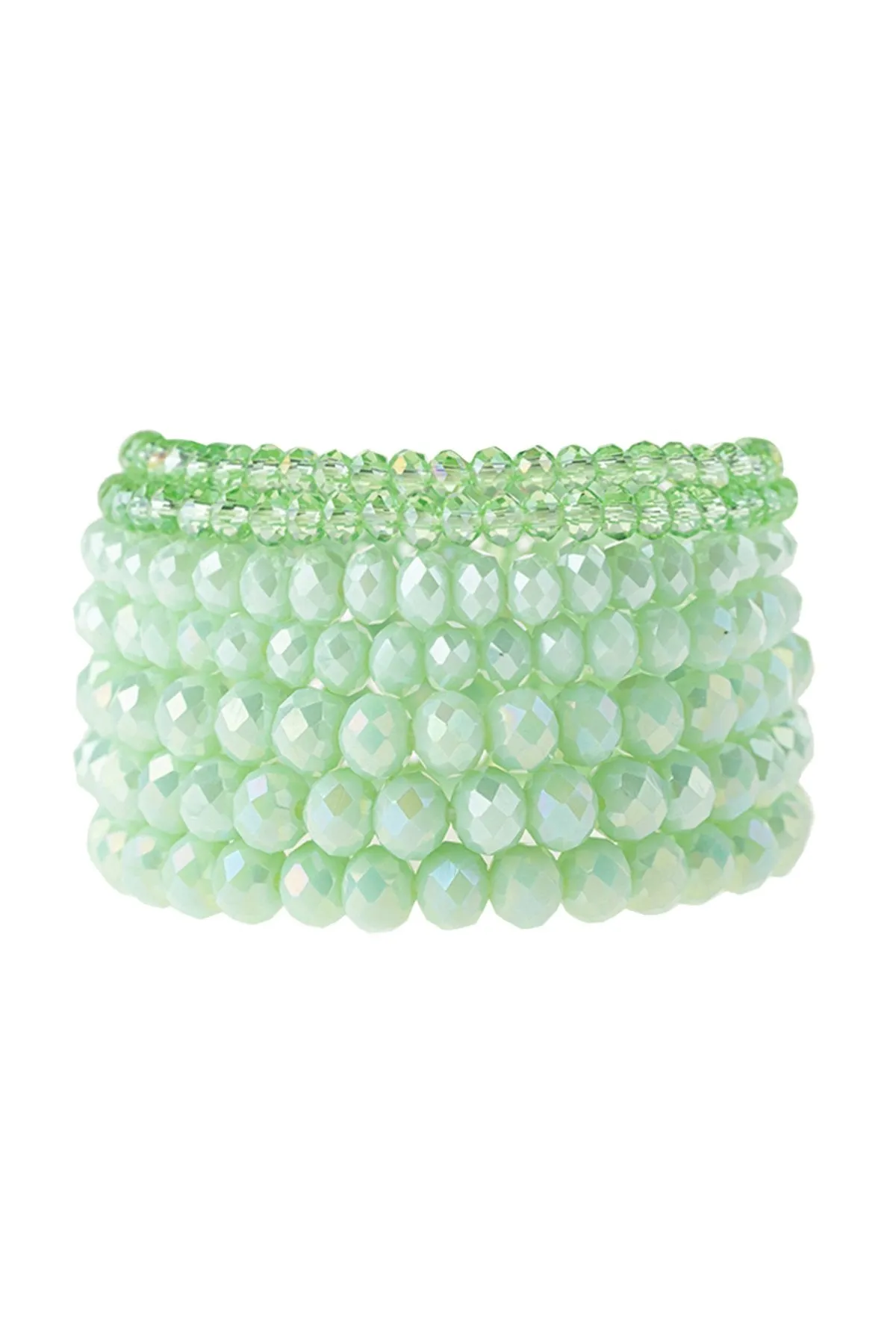 Hdb2750 - Seven Lines Glass Beads Stretch Bracelet
