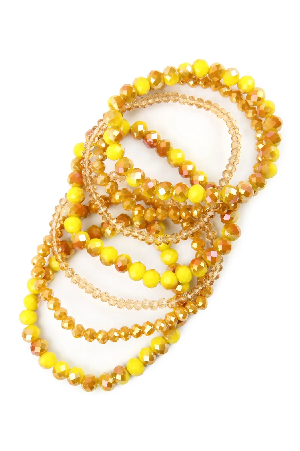 Hdb2750 - Seven Lines Glass Beads Stretch Bracelet