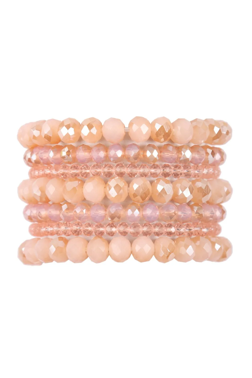 Hdb2750 - Seven Lines Glass Beads Stretch Bracelet