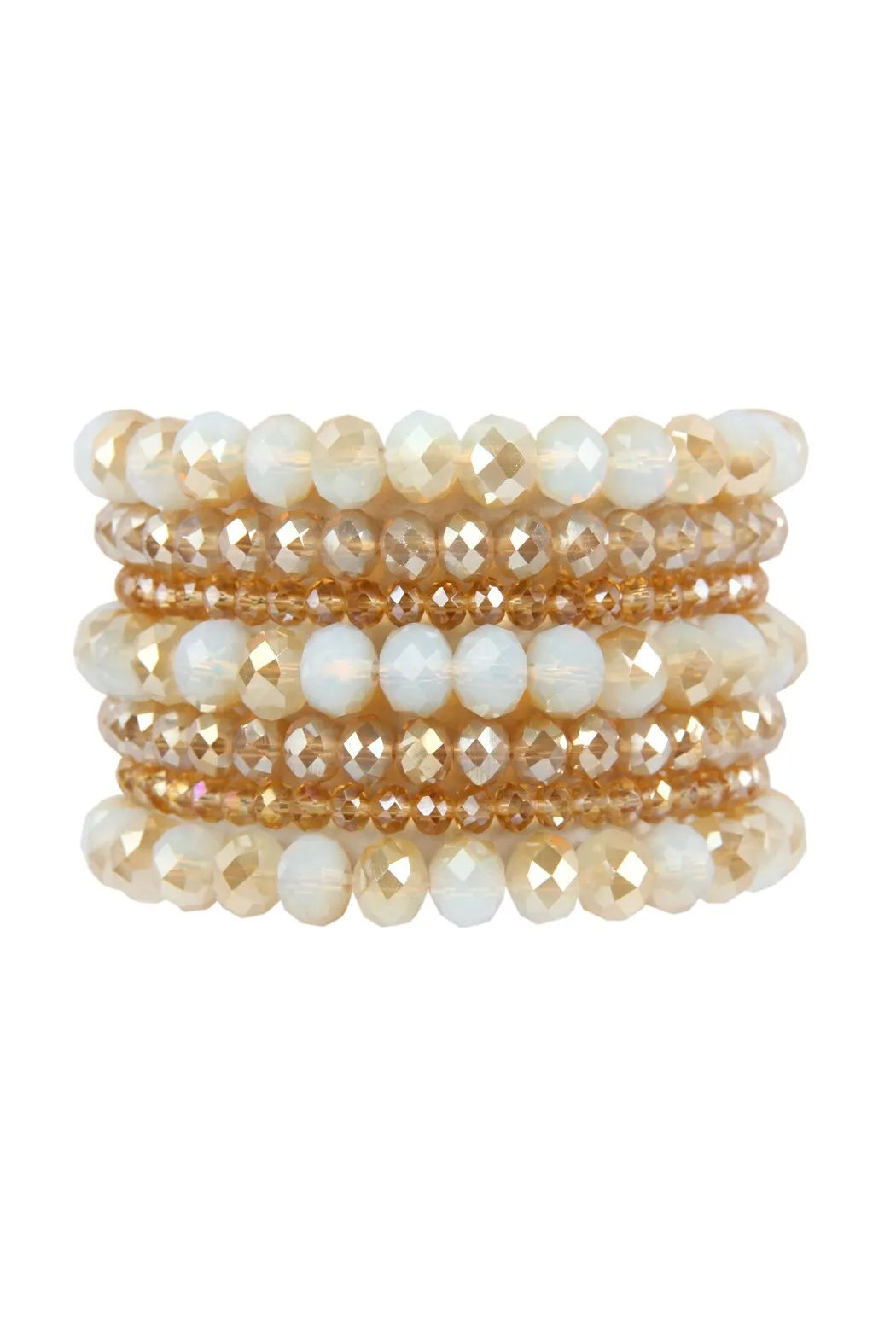 Hdb2750 - Seven Lines Glass Beads Stretch Bracelet