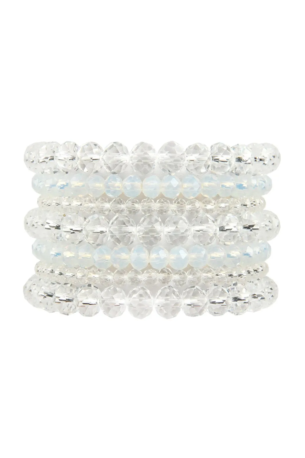 Hdb2750 - Seven Lines Glass Beads Stretch Bracelet