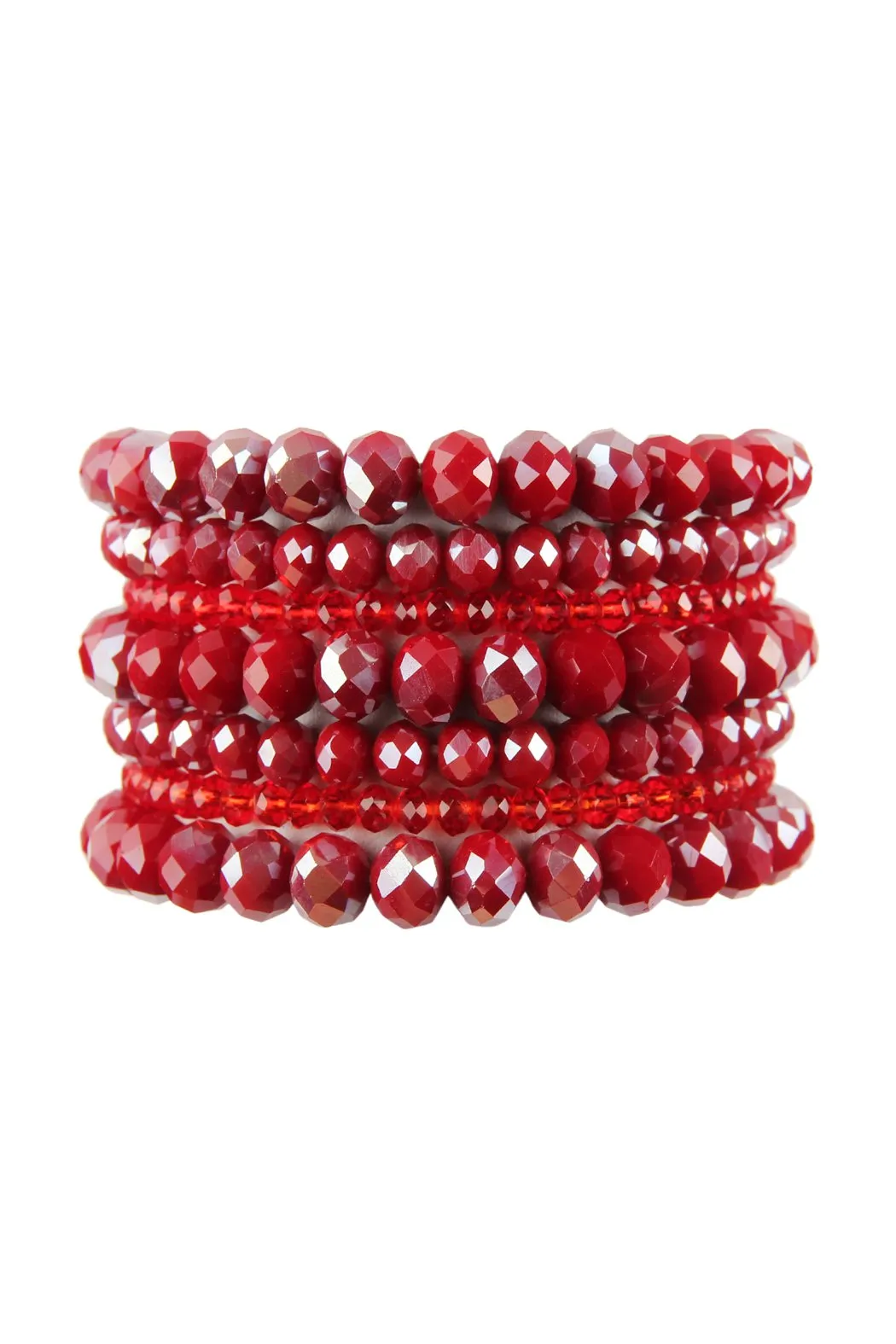 Hdb2750 - Seven Lines Glass Beads Stretch Bracelet