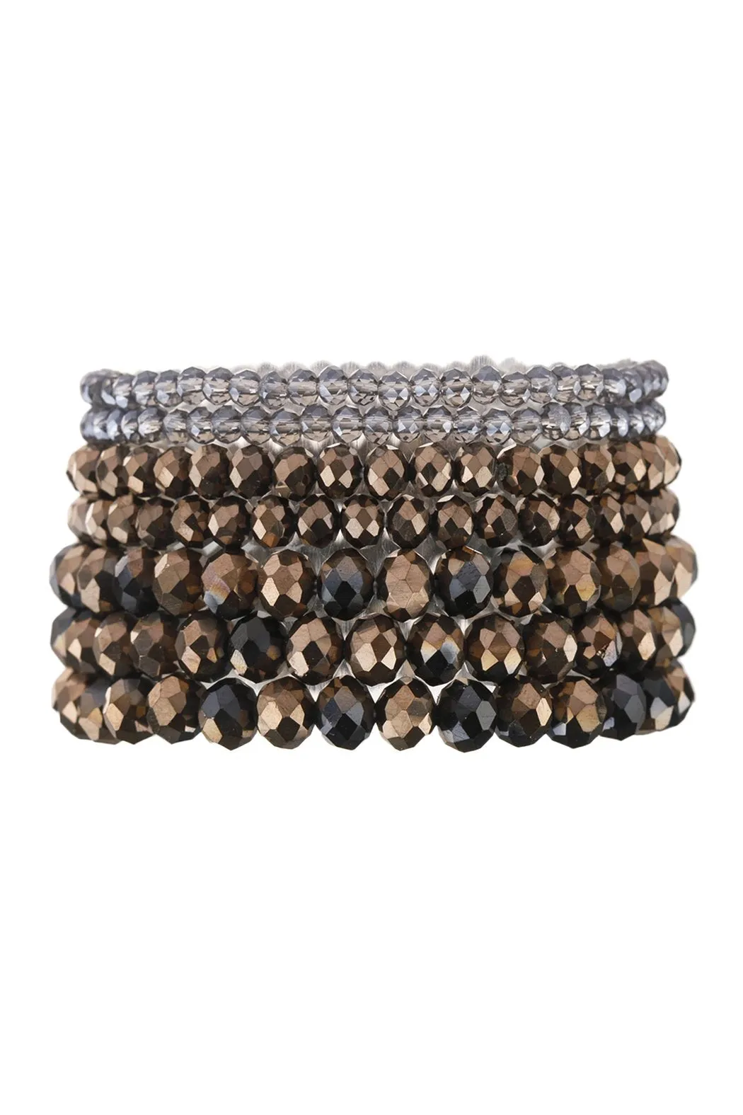 Hdb2750 - Seven Lines Glass Beads Stretch Bracelet
