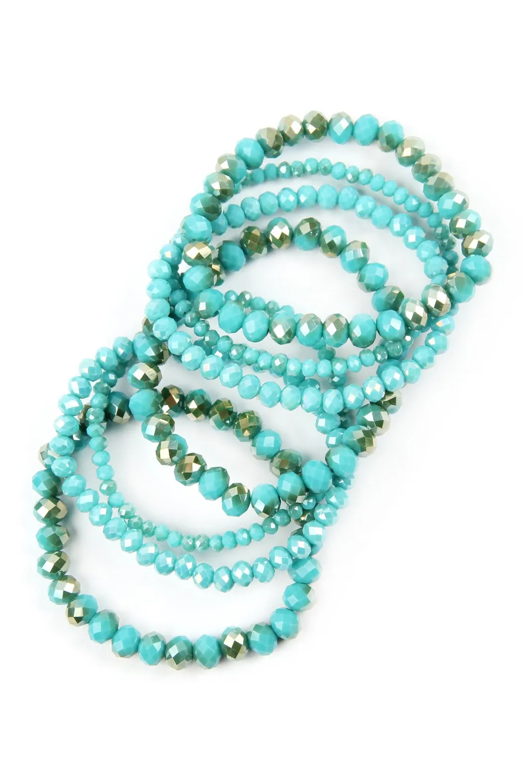 Hdb2750 - Seven Lines Glass Beads Stretch Bracelet