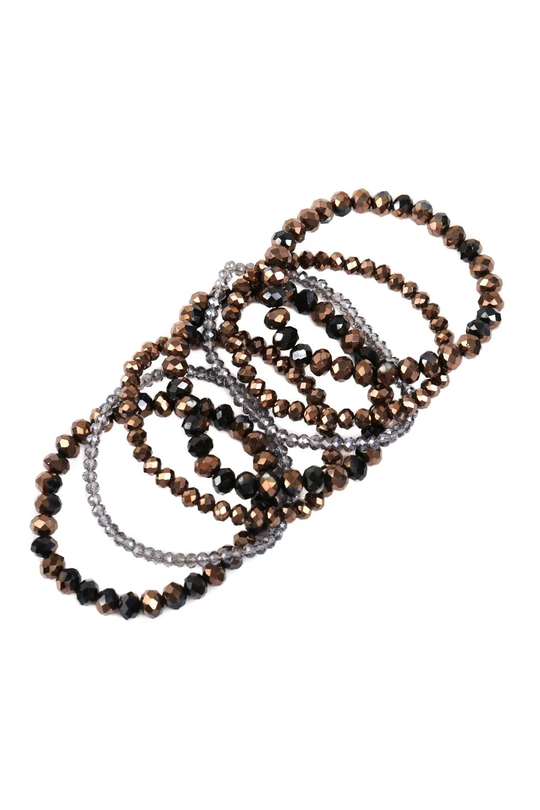Hdb2750 - Seven Lines Glass Beads Stretch Bracelet