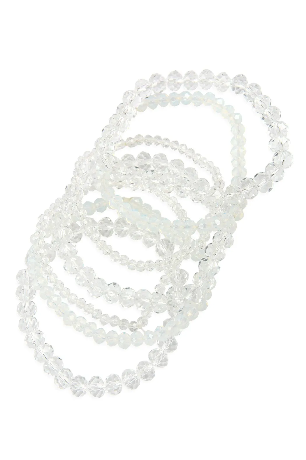 Hdb2750 - Seven Lines Glass Beads Stretch Bracelet