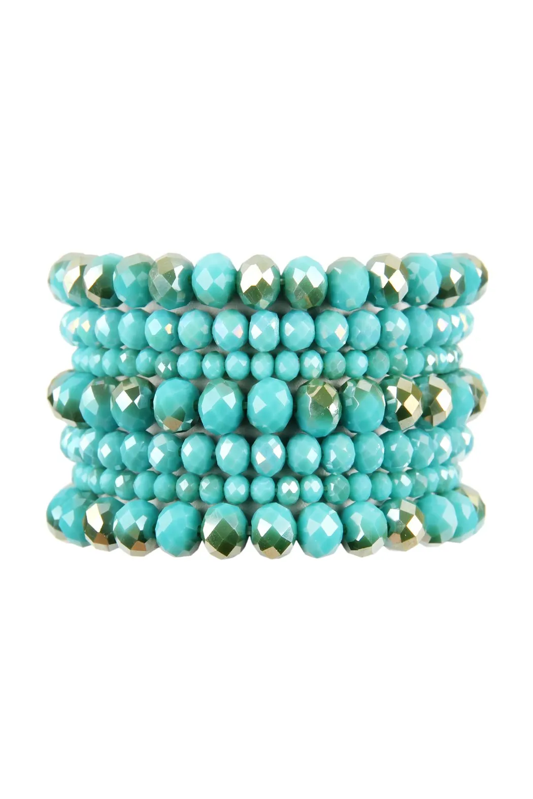Hdb2750 - Seven Lines Glass Beads Stretch Bracelet