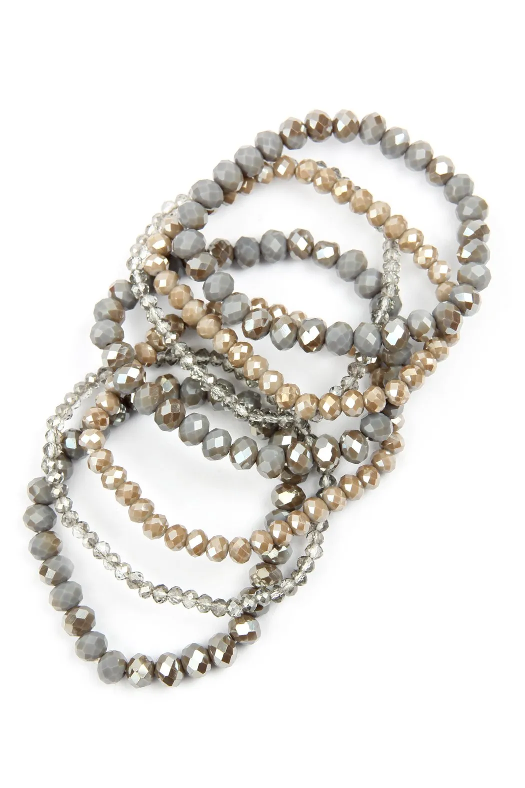 Hdb2750 - Seven Lines Glass Beads Stretch Bracelet