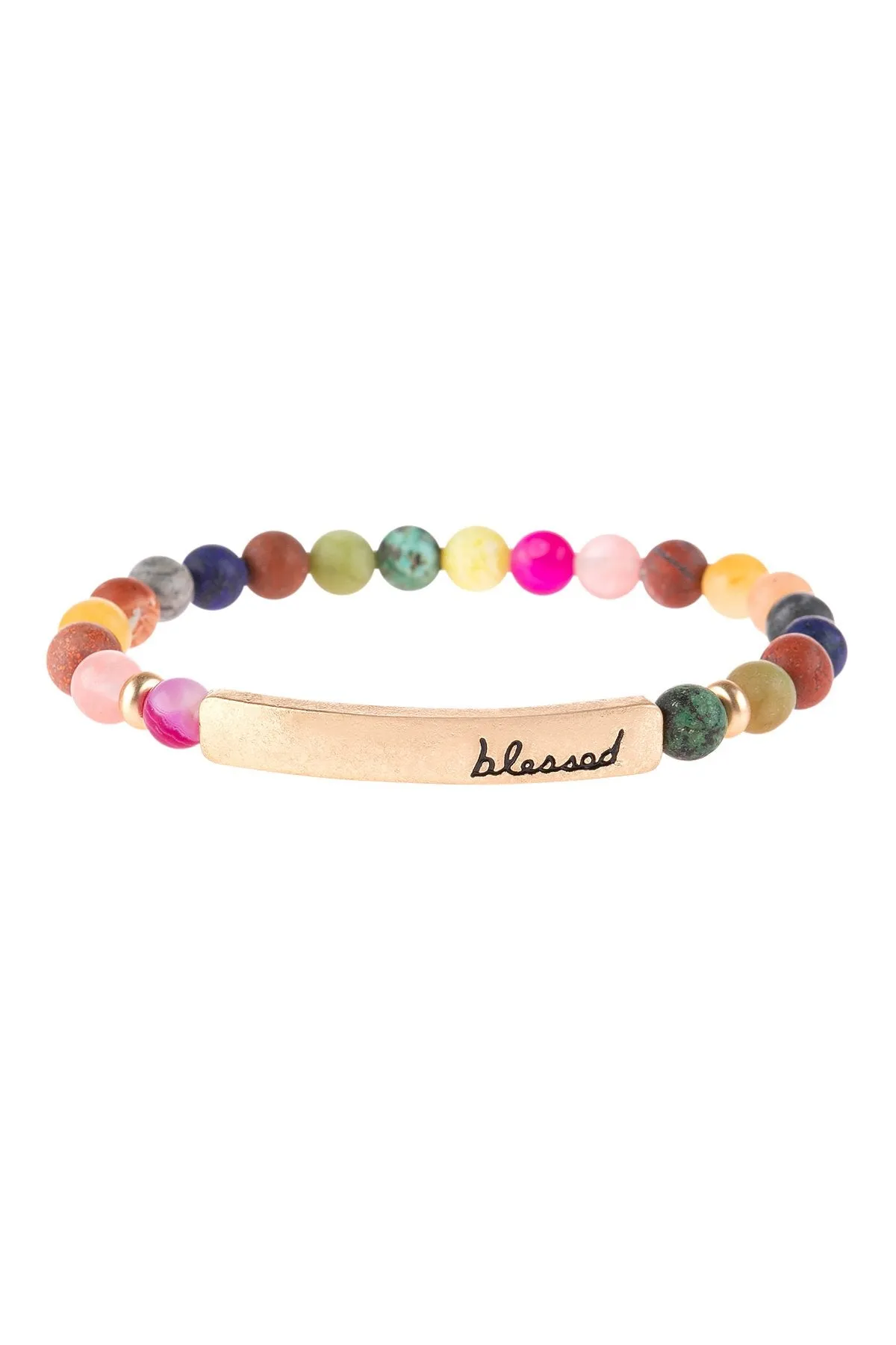 Hdb3224 - "Blessed" Charm Beads Braclet