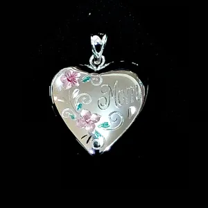 Heart Shape Designer 925 Sterling Silver Openable MOM Locket (Design 57)