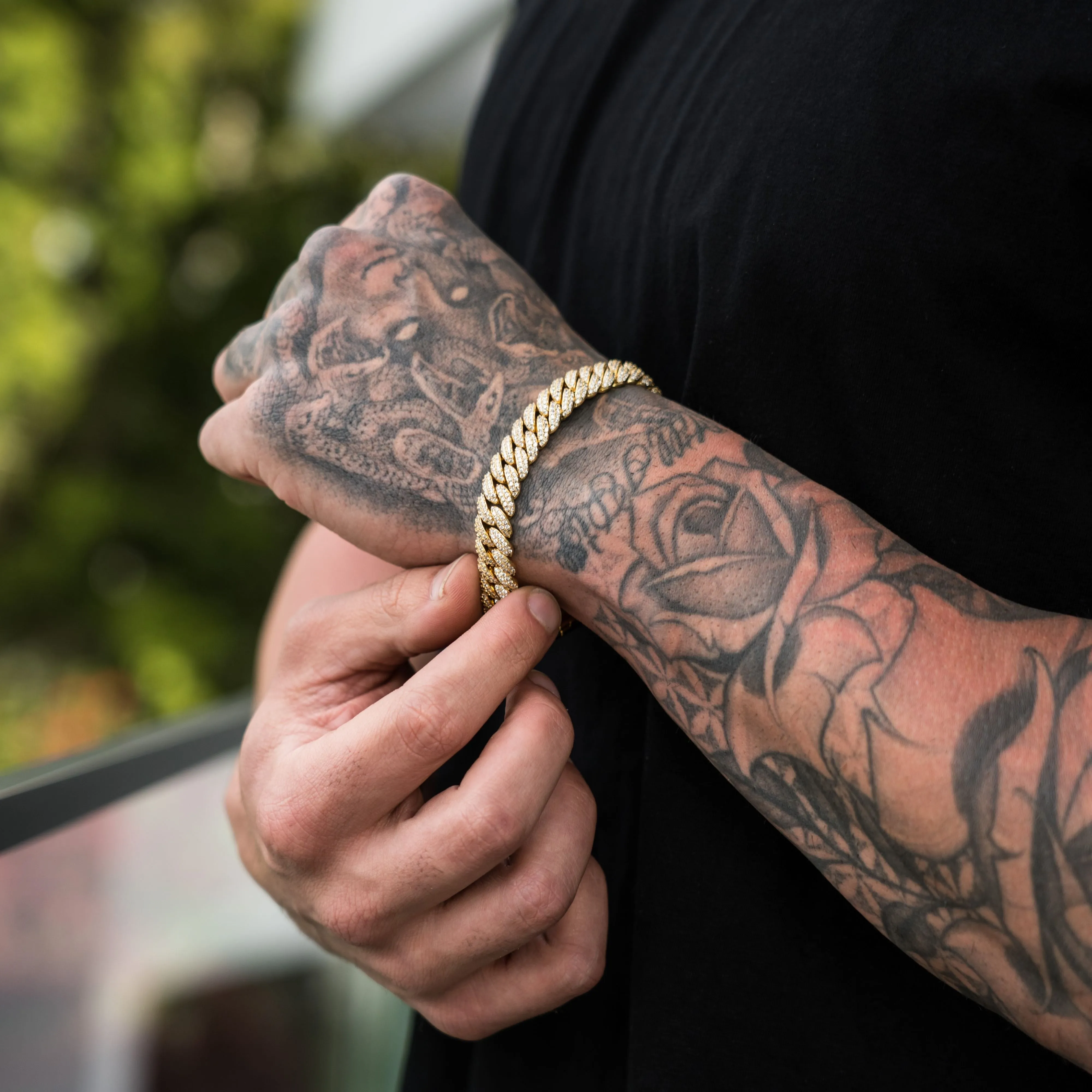 Iced Cuban Bracelet 10mm - Gold RG361