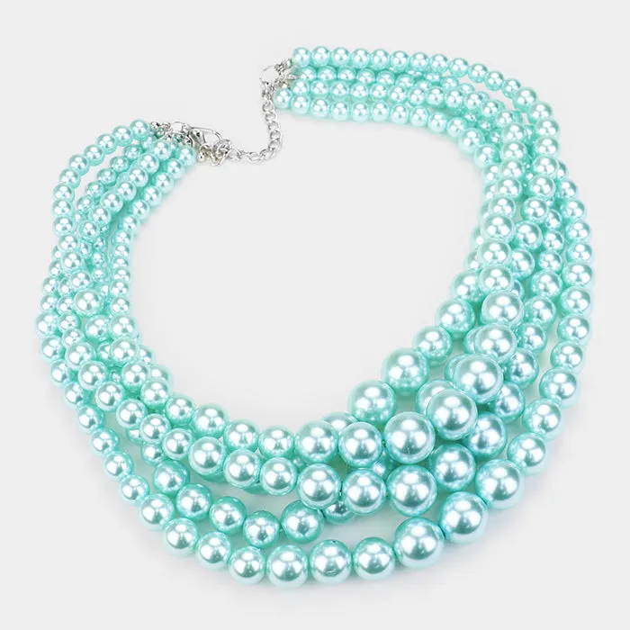 iLLASPARKZ 5-Row Strand Pearl Necklace