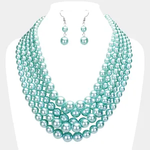 iLLASPARKZ 5-Row Strand Pearl Necklace