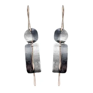 Israeli Dganit Hen Threaded Silver Shapes Earrings