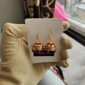 Jewelestia Royal Maroon Jhumkas