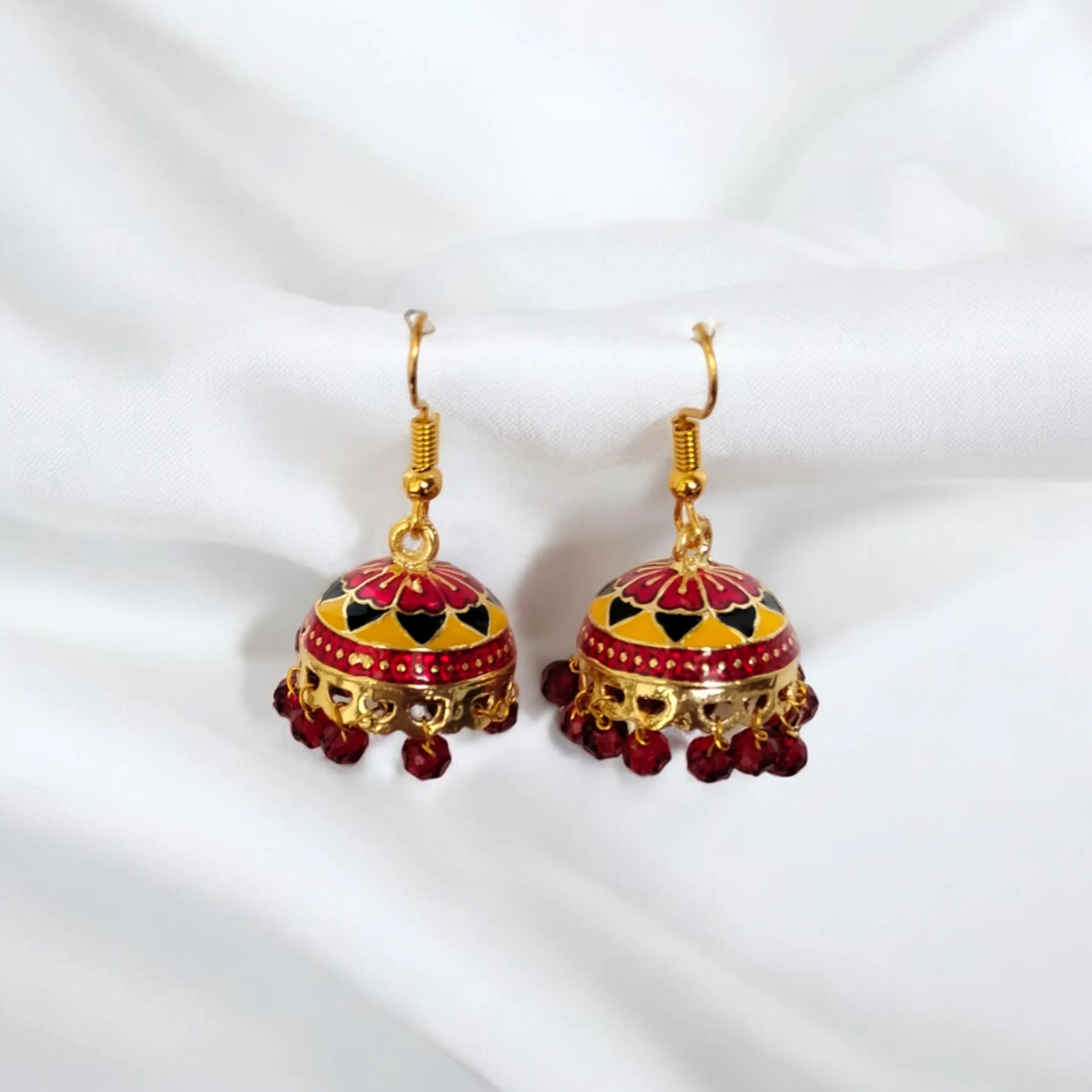 Jewelestia Royal Maroon Jhumkas